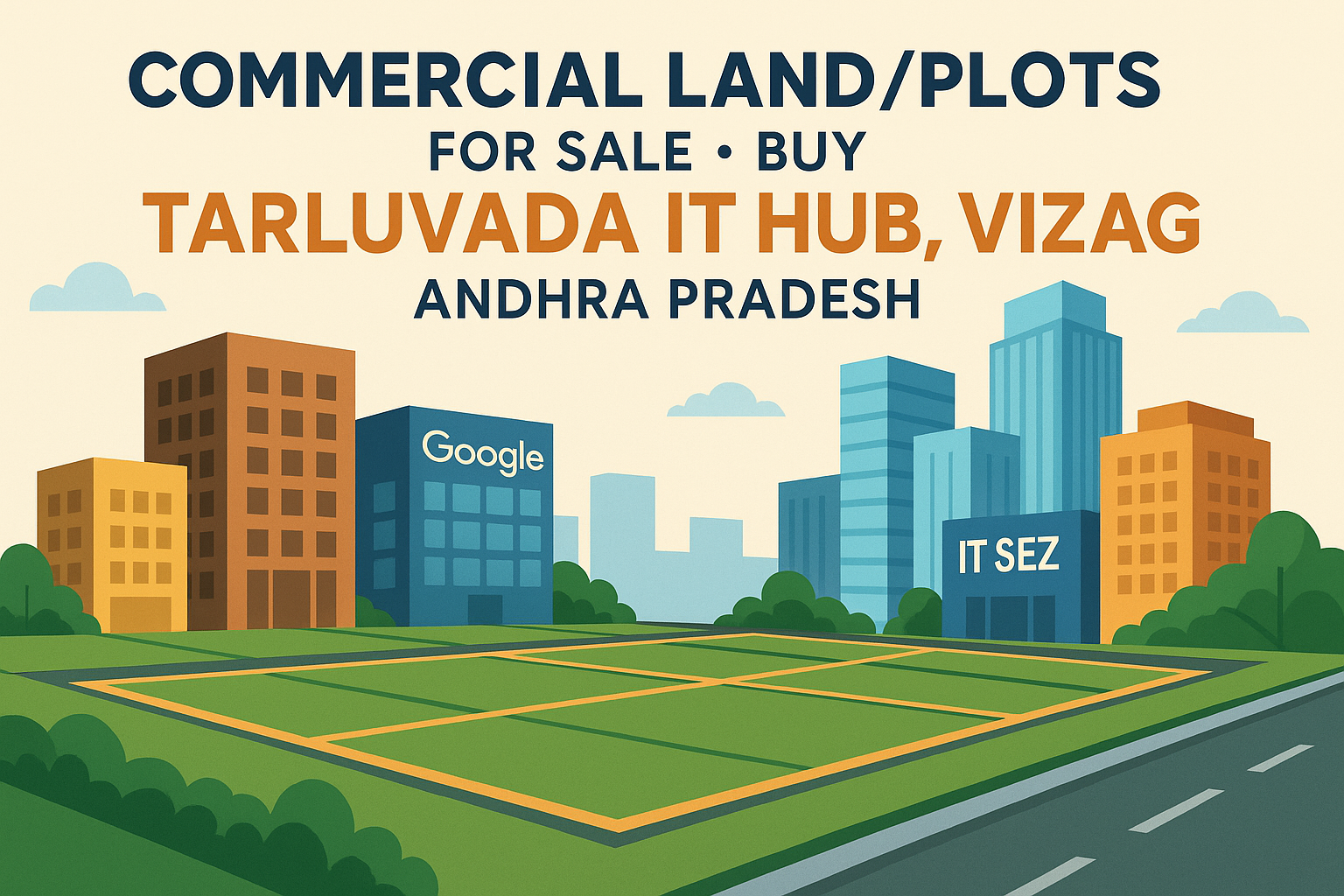 Commercial Land&Plots for Sale& Buy in Tarluvada IT hub-Vizag