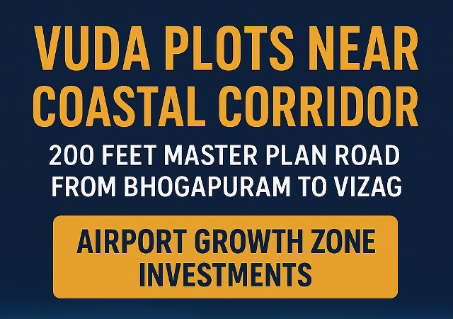 Vmrda Plots Near Coastal Corridor vizag lands-– 200 Feet Road from Bhogapuram to Vizag-Master Plan
