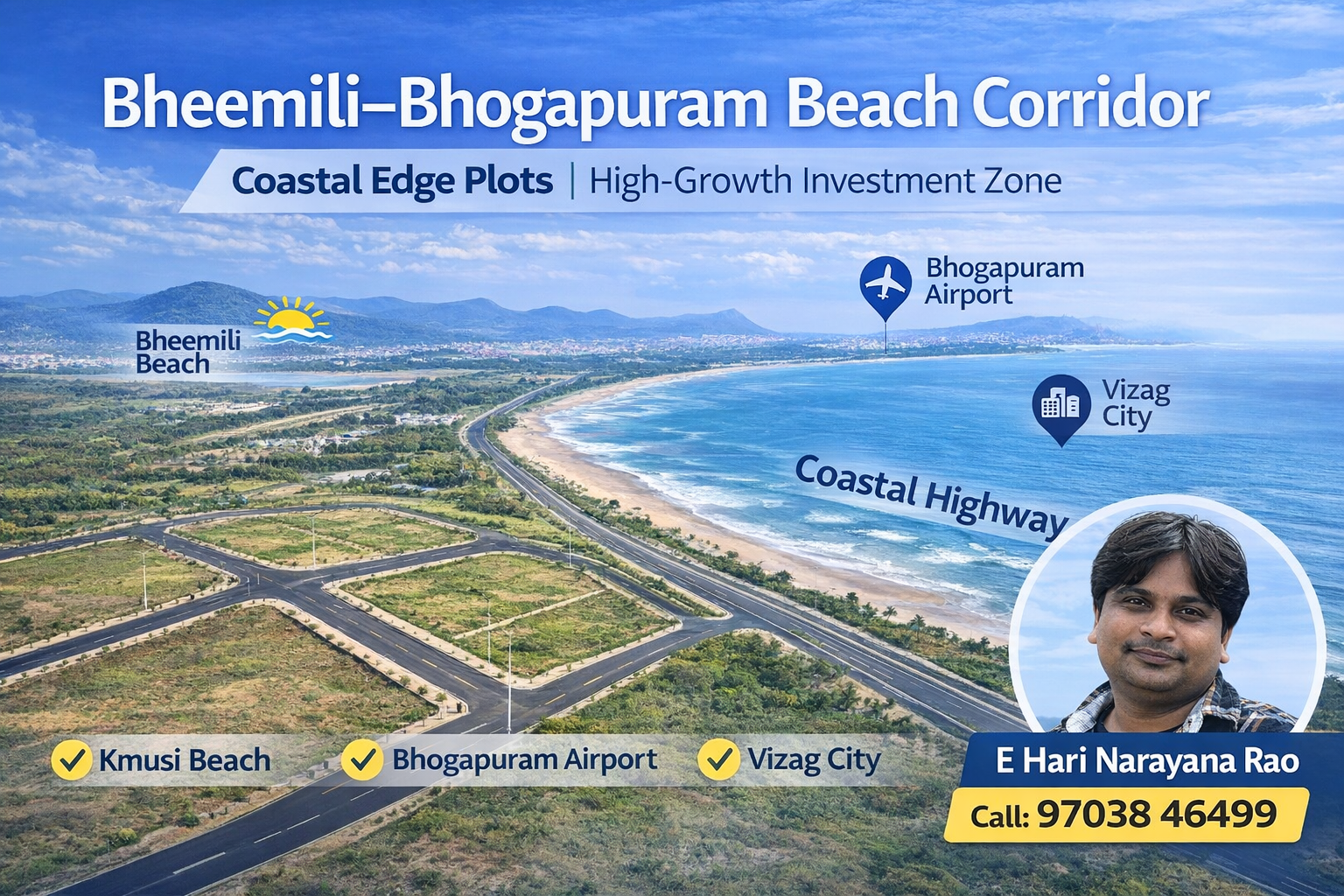 Explore Prime Coastal Plots in Bheemili-Bhogapuram Beach Corridor – Real Estate Growth and Surrounding Development